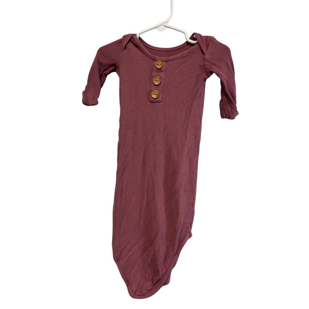 Caden Lane Dark Pink Ribbed Knotted Gown Size 0-3 Months